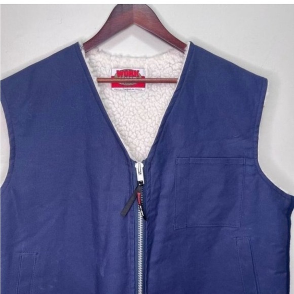 VINTAGE Work King Sherpa Lined Work  Vest Size XL - Picture 5 of 8